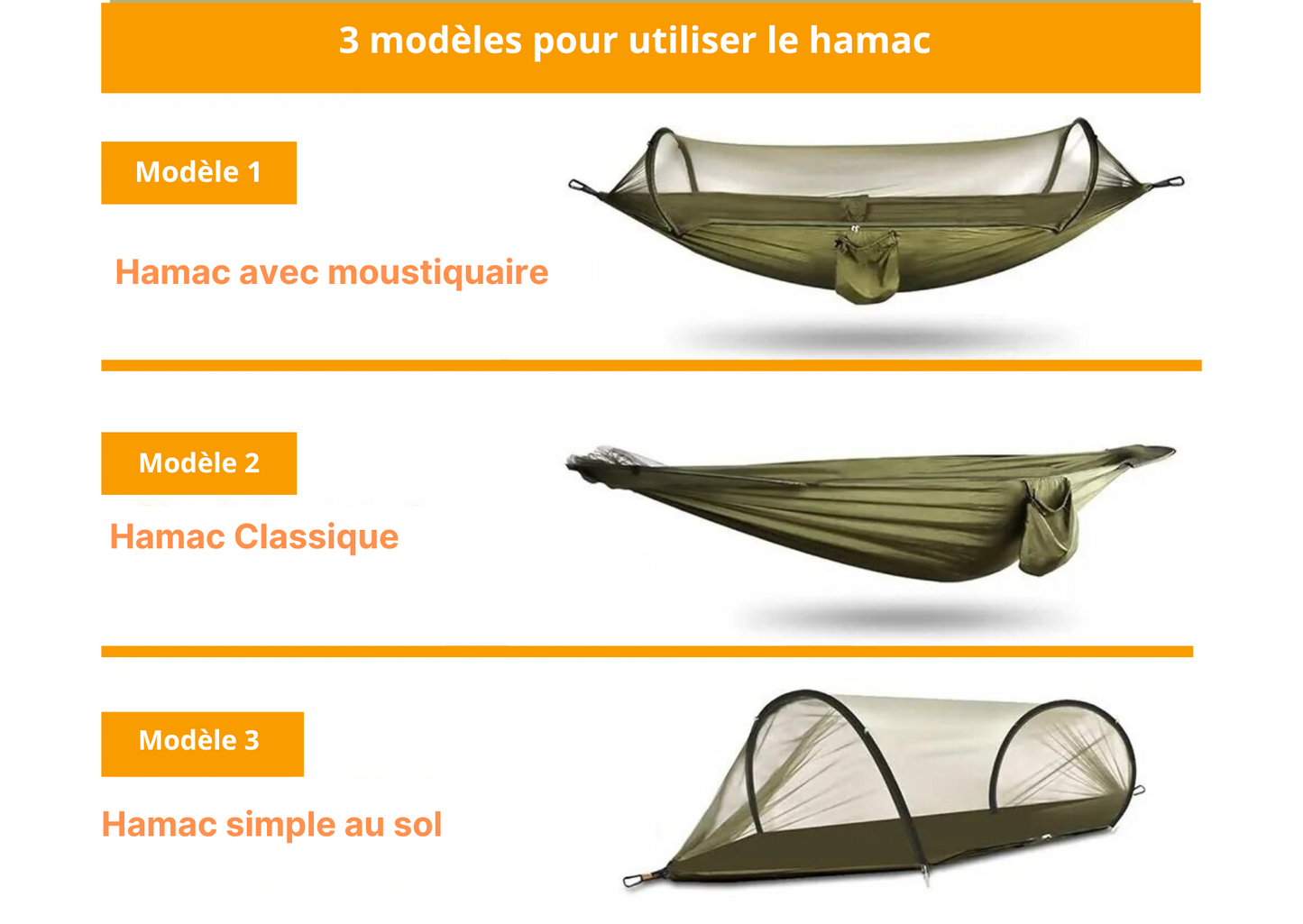 Hamac Randonnée & Trekking | 3 en 1